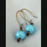 Aqua dyed fire agate earrings earrings